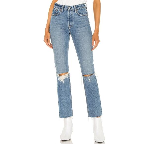 GRLFRND Karolina High Rise Straight Crop in The Valley NWT Size 31 - Picture 3 of 5